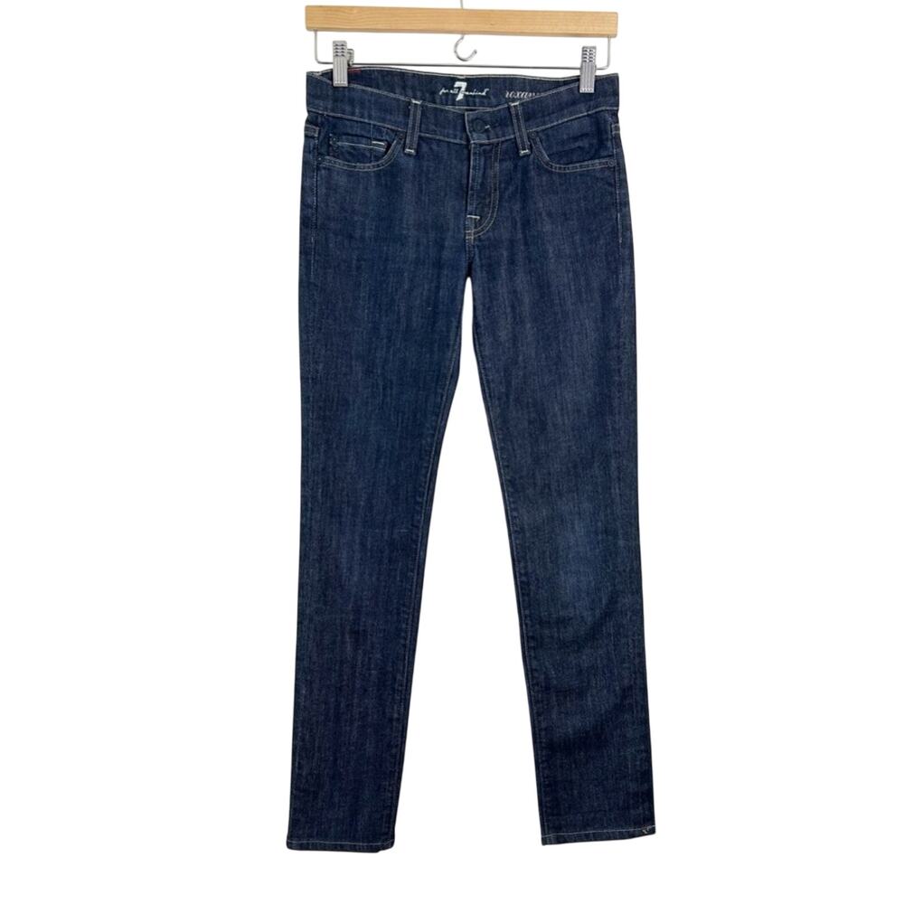 7 For All Mankind Roxanne Straight Leg Skinny Jean Dark Wash Size 26‎